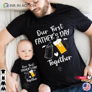 Our First Fathers Day Shirt father son matching outfits 2 Ink In Action