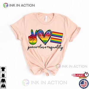 Peace Love Equality Rainbow Flag Shirt, Pride Month