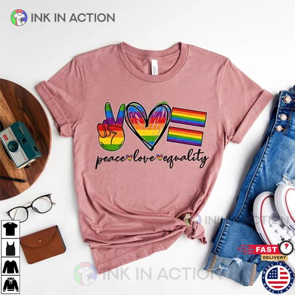 Peace Love Equality Rainbow Flag Shirt, Pride Month