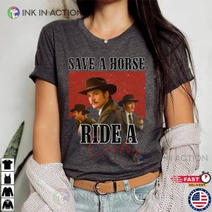 Pedro Pascal Western Save a Horse Shirt 1 Ink In Action