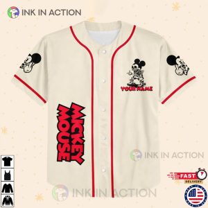 Personalize Mickey Bad Baseball Jersey 2 Ink In Action
