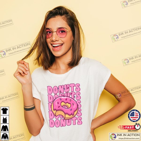 Pink Donut With Sprinkles Shirt, Donuts Cute