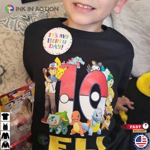 Pokemon Birthday Shirt, Personalised Birthday Gift