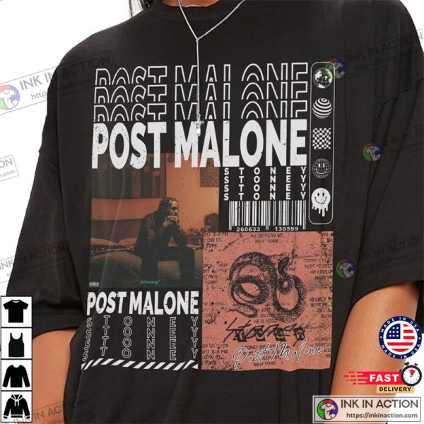 Post Malone Album Stoney Graphic Tee Rap 90s Hiphop Shirt, Post Malone Merch