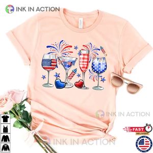 Red Wine Blue American Flag happy independence day usa Shirt 1 Ink In Action