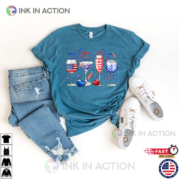 Red Wine Blue, American Flag, Happy Independence Day Usa Shirt