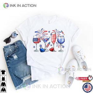 Red Wine Blue American Flag happy independence day usa Shirt 4 Ink In Action