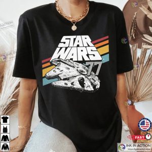 Retro Disney Star Wars ucs millennium falcon Rainbow Stripe Shirt 2