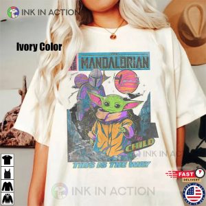 Retro Mandalorian And Baby Yoda Comfort Colors T shirt This Is The Way 1 Ink In Action