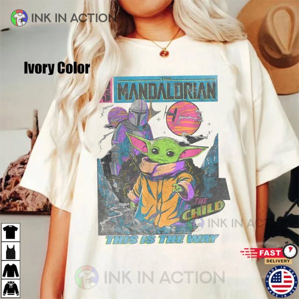 Retro Mandalorian And Baby Yoda Comfort Colors T-shirt, This Is The Way