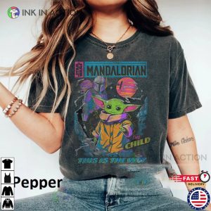 Retro Mandalorian And Baby Yoda Comfort Colors T shirt This Is The Way 2 Ink In Action