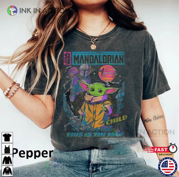 Retro Mandalorian And Baby Yoda Comfort Colors T-shirt, This Is The Way