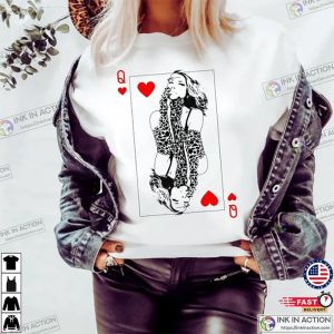 Shania Twain Queen of Hearts Poker Card Shirt 2 Ink In Action