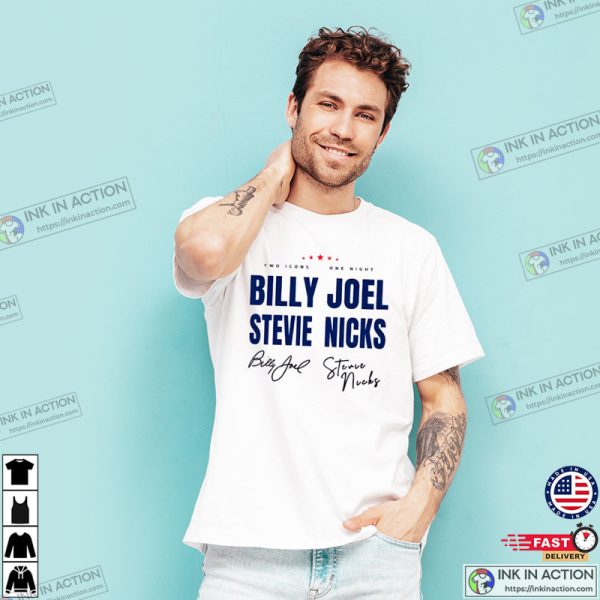 Signature Billy Joel Stevie Nick Tour T-shirt, Billy Joel Concert