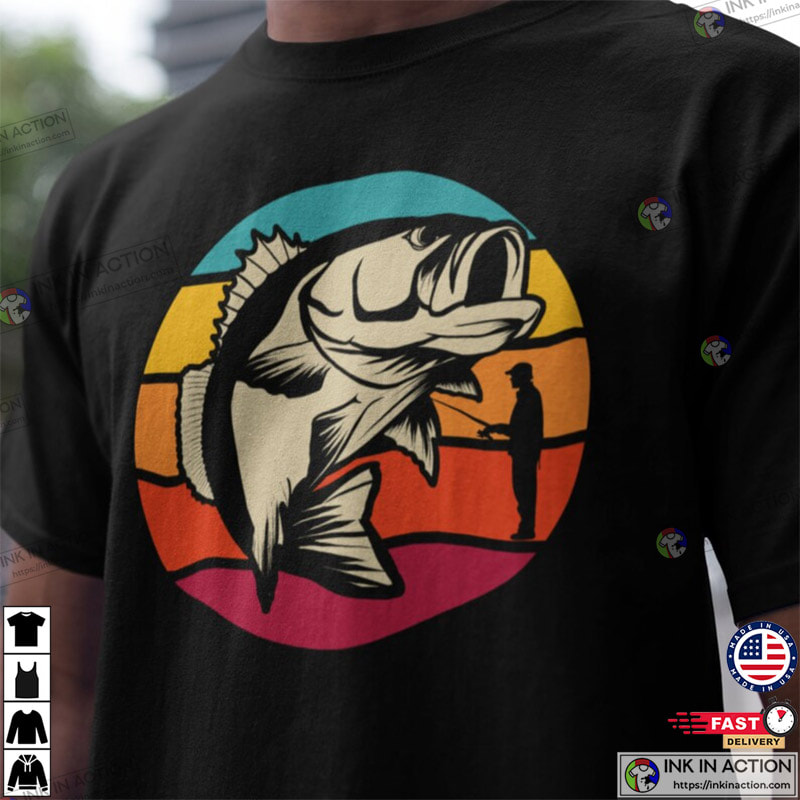 Simple Big Mouth Bass, Fishing T Shirts - Ink In Action