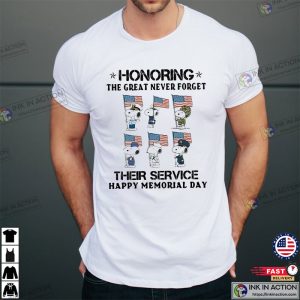 Snoopy Honoring The Great Never Forget Their Service Happy Memorial Day Shirt
