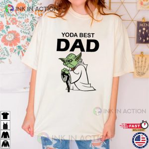 Star Wars Yoda Lightsaber best dad Fathers Day Trending Shirt 3 Ink In Action