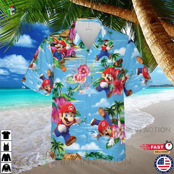 Super Mario Hawaiian Tee Aloha Shirt