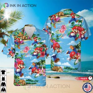 Super Mario Hawaiian Tee Aloha Shirt