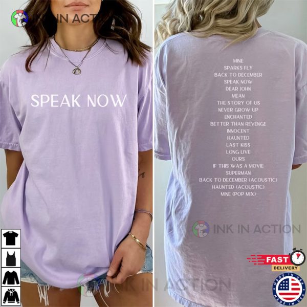 Taylor Swift Speak Now Album Comfort Colors T-Shirt, Song Tracklist