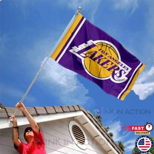 The Los Angeles Lakers Basketball Team Flag 1