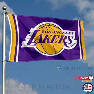 The Los Angeles Lakers Basketball Team Flag 2