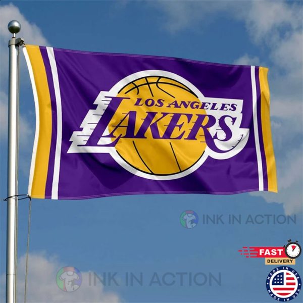 The Los Angeles Lakers Basketball Team Flag