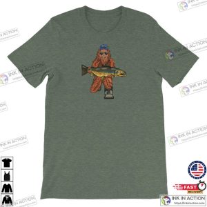 Trout Hunting Sasquatch Sasquatch Fishing T Shirts 2 Ink In Action