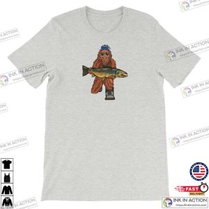 Trout Hunting Sasquatch Sasquatch Fishing T Shirts 3 Ink In Action