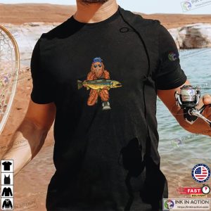 Trout Hunting Sasquatch Sasquatch Fishing T Shirts Ink In Action