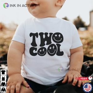 Two Cool Smile Face Kids Birthday Shirt Second Birthday 4