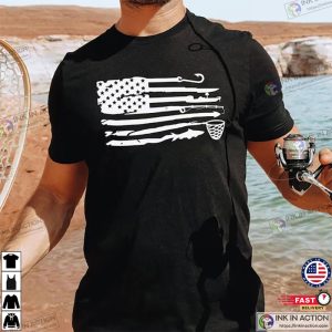 USA Fishing Flag American Flag fishing t shirts 0 Ink In Action