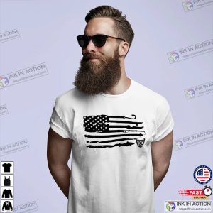 USA Fishing Flag American Flag fishing t shirts Ink In Action