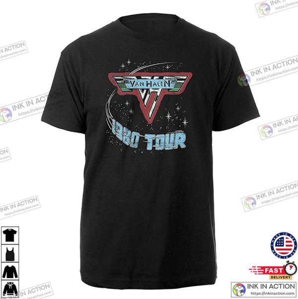 Van Halen Tour T-shirt, 80s Boyfriend Tee