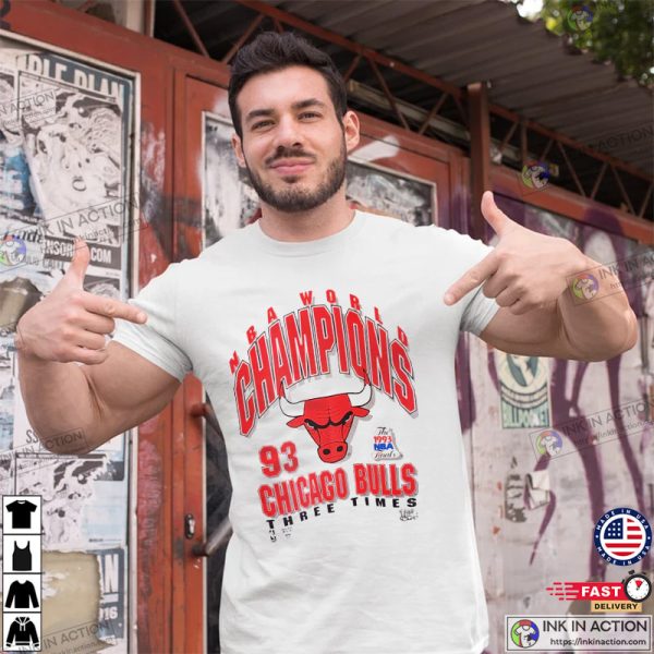 Vintage 90`s 1993 NBA Finals Chicago Bulls NBA 1993 World Champions Shirt