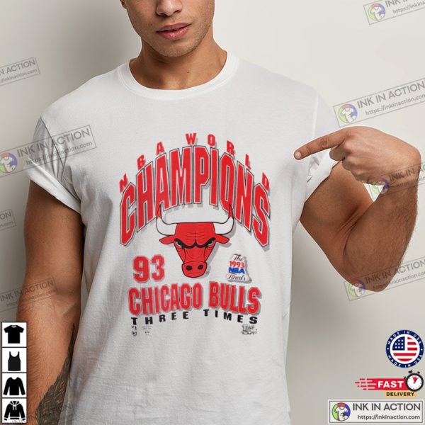 Vintage 90`s 1993 NBA Finals Chicago Bulls NBA 1993 World Champions Shirt