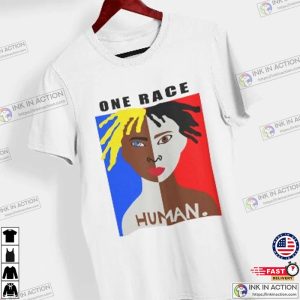 Vintage 90s one race human Graphic Shirt 3 Ink In Action