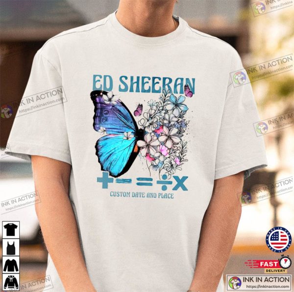 Vintage Butterfly Ed, Ed Sheeran Concert 2023 Custom T-shirt