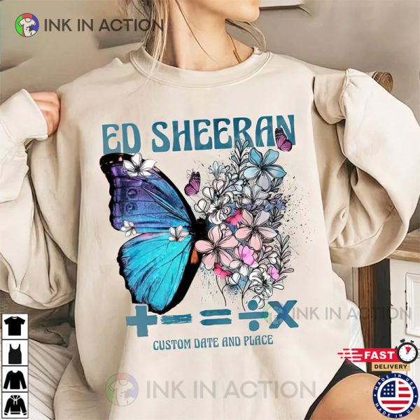 Vintage Butterfly Ed, Ed Sheeran Concert 2023 Custom T-shirt