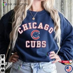Vintage Chicago Cubs Logo MLB Baseball Shirt 3 Ink In Action