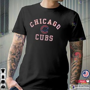 Vintage Chicago Cubs Logo MLB Baseball Shirt Ink In Action
