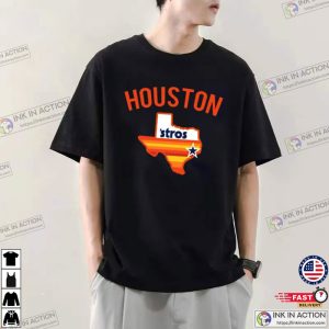 Vintage Houston Baseball Team City Map american baseball Shirt 2 Ink In Action