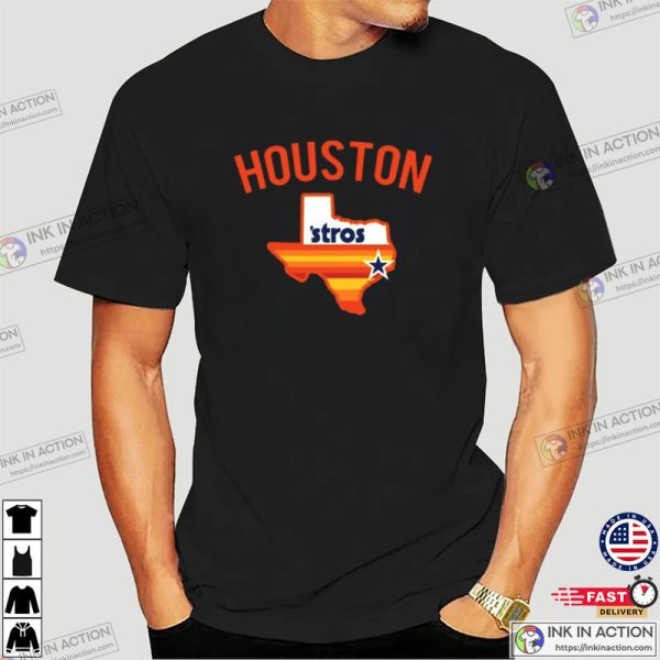 Vintage Houston Baseball Team City Map, American Baseball Shirt