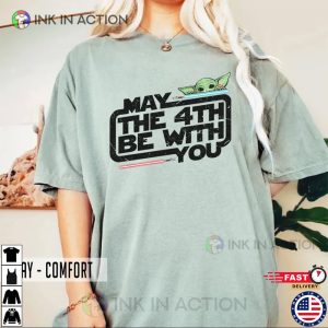 Vintage May The 4th Be With You Star Wars Baby Yoda Comfort Colors Shirt 1 Ink In Action