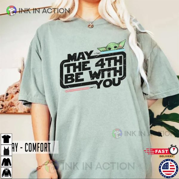 Vintage May The 4th Be With You, Star Wars Baby Yoda Comfort Colors Shirt