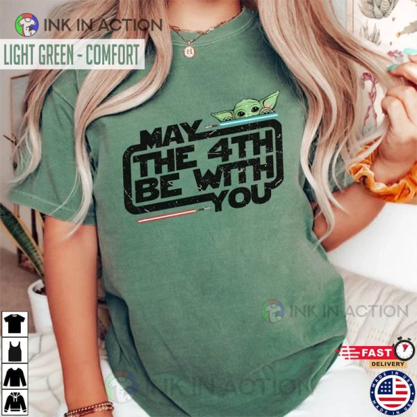 Vintage May The 4th Be With You, Star Wars Baby Yoda Comfort Colors Shirt