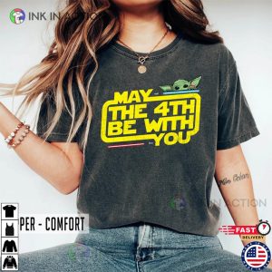 Vintage May The 4th Be With You, Star Wars Baby Yoda Comfort Colors Shirt