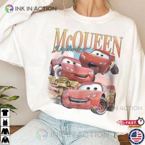 Vintage McQueen Lightning piston cup Shirt 3 Ink In Action