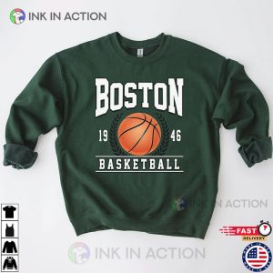 Vintage boston celtics basketball 1946 T Shirt 3 Ink In Action