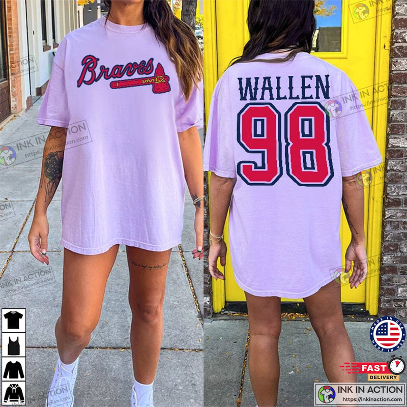 Personalized Braves 98 Baseball Jersey Wallen Country Music 